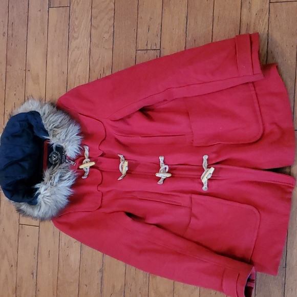 American Eagle Outfitters Jackets & Blazers - American Eagle Outfitters Red Wool Pea Coat
